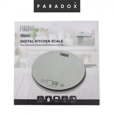 Electronic kitchen scale,max.5kg,silver brushed printing glass platform