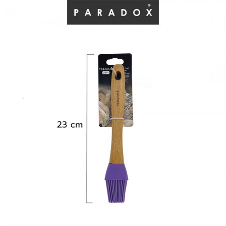 แปรงซิลิโคนด้ามไม้ สีม่วง