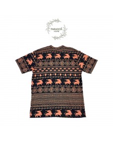 เสื้อคอกลมนาโนลายควายวิถีไทย