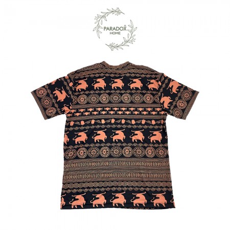 เสื้อคอกลมนาโนลายควายวิถีไทย