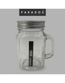 Clear Handle Jar glass-500ml,natural tin color lid