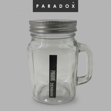 Clear Handle Jar glass-500ml,natural tin color lid