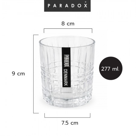 แก้วน้ำลายเหลี่ยมทรงเตี้ย