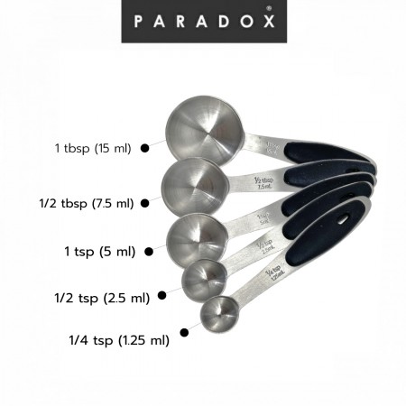 ชุดช้อนตวงสเเตนเลส 5 ชิ้น ชุดช้อนตวงสเเตนเลส 5 ชิ้น